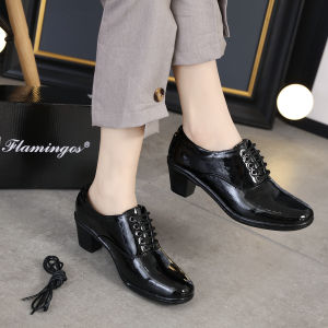 Womens shoes New Black shoes for Women office work heel Oxford Formal shoes for women