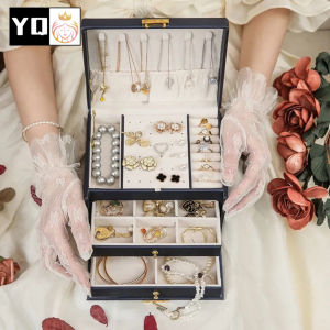 [ถูกเปลี่ยนแปลง] กล่องใส่เครื่องประดับเจ้าญิง ความจุขนาดใหญ่ วัสดุในกล่องทำจากกำมะหยี่ 0860