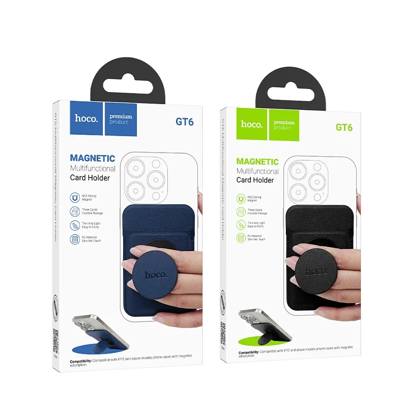 Hoco GT6 Joy Multi-function Magnetic Card Holder ที่เก็บการ์ดแม่เหล็กใช้ตั้งโทรศัพท์ได้