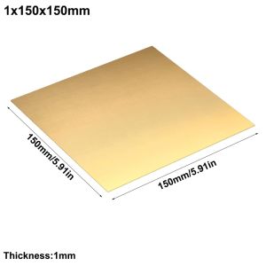 YUNAFIN Copper Brass Plate Sheet 0.5/1/2/3mm Multiple Sizes Brass Sheet Contruction Brass Pad
