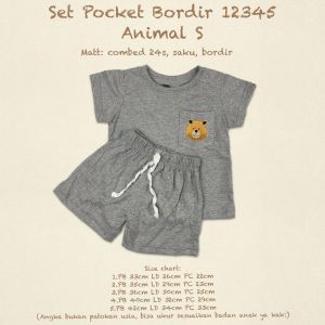 Setelan Baju Anak Bayi Laki Laki Usia 0-12 Bulan | baju stelan bayi cowok 6 12 bulan | kaos pineapple kids setelan anak perempuan | setelan cowok anak laki laki 2 thn - Set Pocket Bordir Pineapple Kids