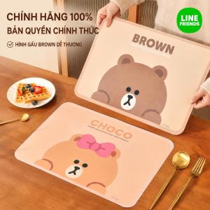 Tấm Lót Bàn Ăn Line Friends Brown Cách Nhiệt Kháng Nước Nhựa PP LFB63
