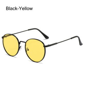 BETTERFORM Vintage Round Sunglasses UV Protection Circle Metal Frame Sun Glasses Trendy Summer Hippie Glasses for Women Men