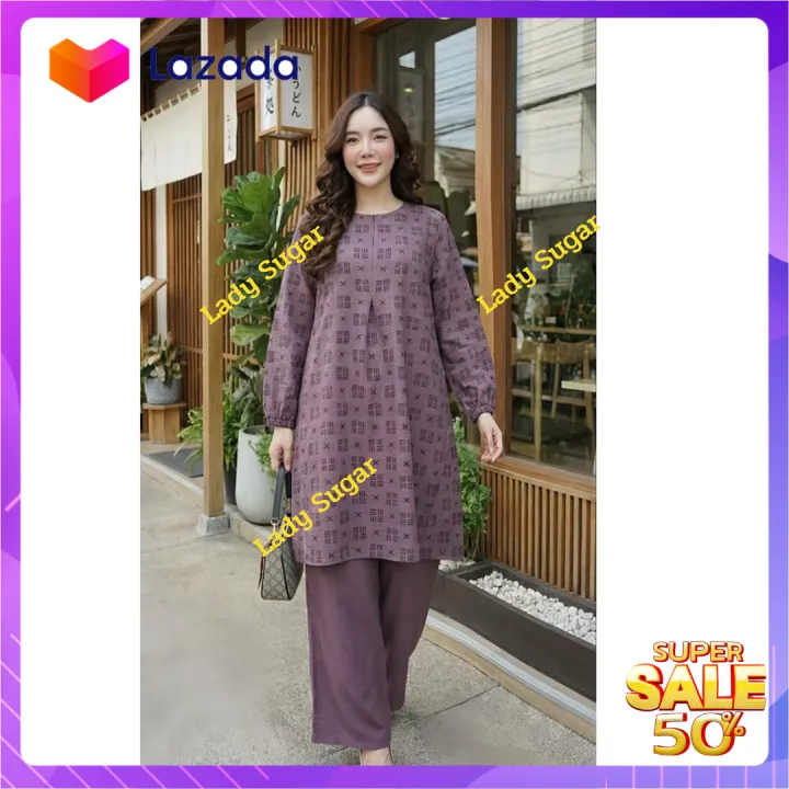 📌ชุดเซ็ต 2 ชิ้น เสื้อ+กางเกง ผ้าpoppy 📌 คอกลม ซิปหน้า ทรงเอ อกเล็กอก ...