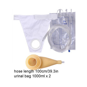 Silicone Urine Connector Reusable Breathable Silicone Incontinence Urine Collector Urinary Incontinence for Elderly Men Bed Men and Women