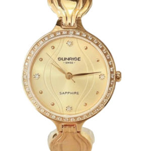 Đồng hồ SUNRISE Nữ Chính hãng .Vỏ mạ vàng .Kính đá saphia . Máy quạt nhật . Hàng mới 100%