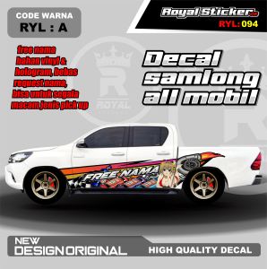 RYL 094-STIKER DECAL MOBIL RUSH TERIOS CIVIC FORTUNER BRV CRV HRV GRATIS CUSTOM NAMA