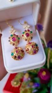 💥ต่างหูพลอยแท้ ต่างหูพลอยทับทิมนพเก้า เสริมดวงราศี เครื่องประกับของแท้ สินค้ามีใบรับประกันดูแล AUFU STORE