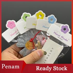 [PAM] 100pcs Lot Foldable Packaging Paper Cards Colorful Flowers Cards For Handmade Jewelry Retail Hang Tag Flowers Display Cardboard