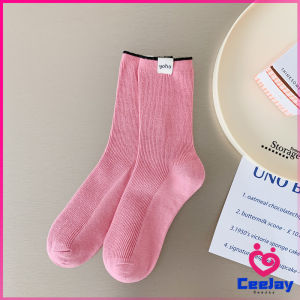 CeeJay ถุงเท้าผ้าฝ้าย Yoho ใส่สบาย งเท้าข้อกลาง socks