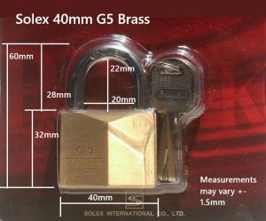 Solex G5 heavy duty pad lock pad locks in various sizes brass and chrome for industrial and commercial use