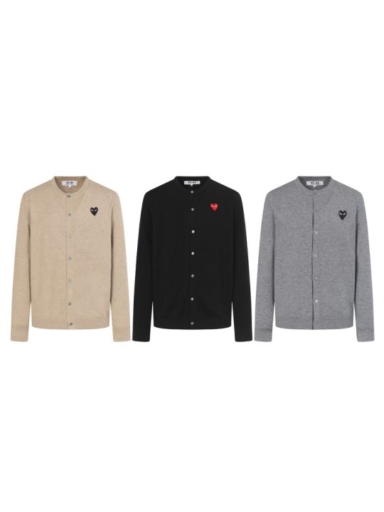 Thương hiệu CDG dòng Play v-cổ cardigan Áo len COMME DES garcons cặp ...