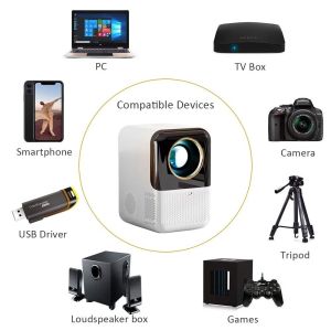 Mini 4K Projector for Phone Android11 Portable Projector Full HD 1080P Home Theater Wireless Movie Projector X10
