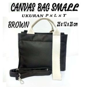 TAS MARCELLIVO CANVAS BAG SMALL BROWN