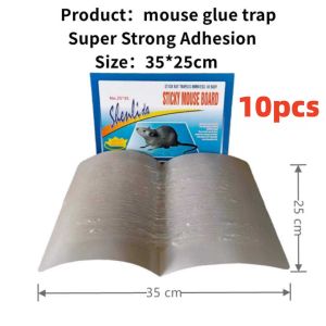 (🔥Super Strong Adhesion🔥) KOZI 10pcs Large Mouse Rat Mice Sticky Trap Rodent Glue Board Bait Trap High Effective Bugs Catcher Rat Snake Rodent expert & Big Size Mouse（COD）