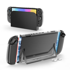 IINE Transparent PC Protective Case Set for Switch 2 with 2pcs Joystick caps Full Protection Switch 2 Protective Cover