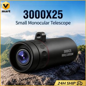 3000x25 Long Range HD Professional Adult Monocular and Mini Portable Telescope for Outdoor Camping and Hunting