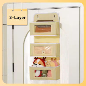 Non-woven Fabric Wall Hanging Storage Bag 3/4 Layer Wardrobe Sundries Bag Foldable Door Storage Bag Large Capacity