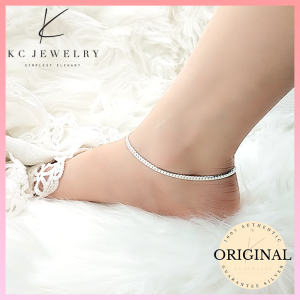 KC Jewelry S925 Silver Glossy Flat Anklet