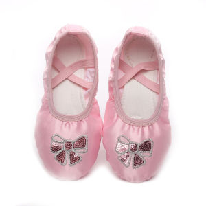 35Lolanta Girls Ballet Flat Shoes Dance Shoes Soft Full Split Sole Pink Bow Ballet Shoes for Kids Girls
