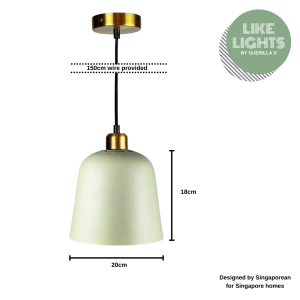Likelights Silvia LED Pendant Lamp | Customisable Modern Minimalist Hanging Ceiling Light | Multi-Colour Designer Lighting for Dining Room Kitchen Island Bedside Bar Counter & Café | SG Designed