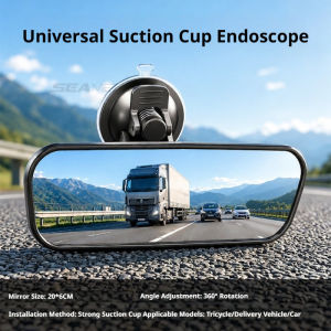 SEAMETAL Tricycle Visibility Upgrade Convex Glass Auxiliary Mirror Reusable Suction Mount Multi Angle Rear Observation