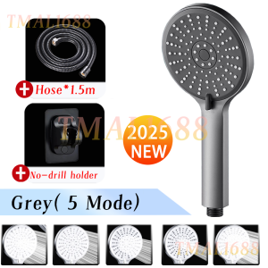 [✅Preferred] New Pressurized Shower Head Large Panel 5 Mode Water Saving Design for HDB/Bathroom (1 Year Warranty)