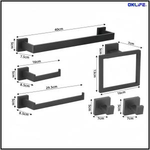 [OKLIFE®]Wall Mount Bathroom Towel Holder Heavy Duty Stainless Steel Towel Rail Modern Bathroom Storage Rack
