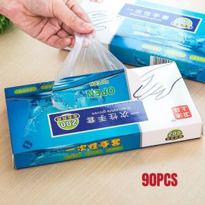 【COD】200Pcs Disposable PE Gloves Hygienic Restaurant Food Grade Plastic Hand Glove Sarung Tangan Pakai Buang 一次性手套