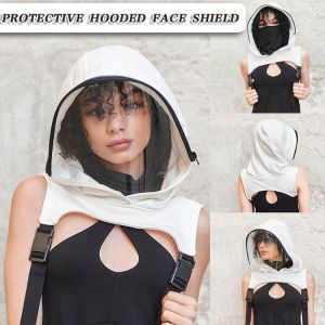 Face Shield Hooded Premium Individual Transparent Face Shield Protective Mask cover Protector Face Hooded Full Face Size
