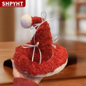 [COD] SHPYHT TOY Realistic Christmas Hair Clip Side Clip Santa Christmas Hat Hairpin Sweet Furry Bowknot Christmas Barrette Clip Sweet Photo Prop