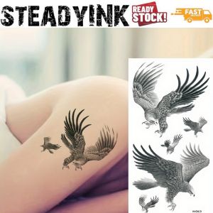 [𝚂𝚝𝚎𝚊𝚍𝚢𝙸𝙽𝙺] Temporary Tattoo Sticker Tatu Pelekat | Realistic American Eagle | Makeup Cosplay Carnival Event Festival Party Fashion |