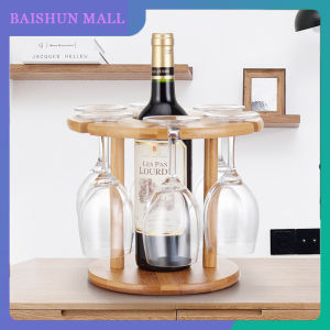 Wine Glass Holder - Bamboo Glass Hanging Wine Rack for Home Bar Restaurant