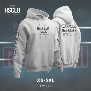 Hoodie Sweater Jumper HSCLO RED BULL ORACLE WHITE HOODIE Bahan Fleece Jaket Lengan Panjang Ukuran Jumbo Big Size XS S M L XL XXL 3XL 4XL 5XL