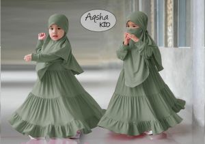 Gamis Syar’i Anak Perempuan AQSHA Kids Usia 2-8 Tahun Bahan Jersey