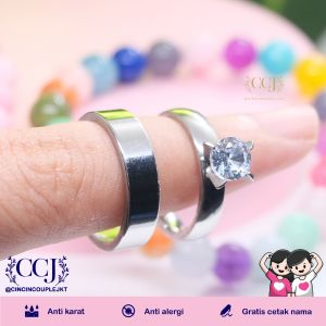 [GRATIS CETAK NAMA] Cincin Couple Titanium Anti Karat M02 | Cincin Pasangan | Cincin Hadiah | Cincin Lamaran | Cincin Tunangan | Aksesoris Pria Wanita