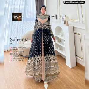 Maxy jumbo Saleema/dress kondangan mewah/ dress wanita murah/dress rok umbrella/baju wanita murah/Gamis jumbo busui LD 110/dress terkini 2023