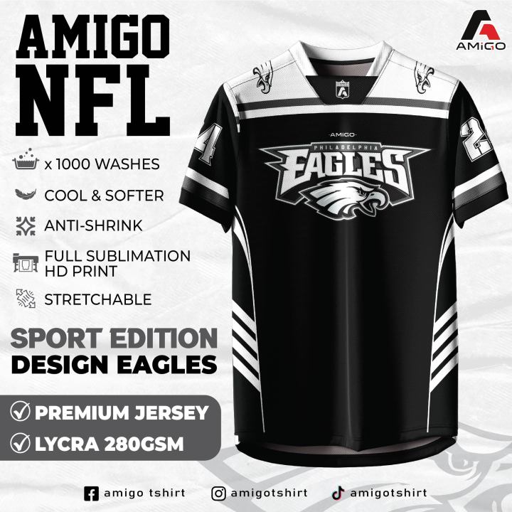 AMIGO NFL Sublimation Microfiber Jersey tshirt Design Eagles baju