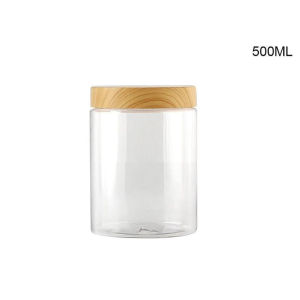 Clear Plastic Airtight Jar with Wooden Bamboo Lid Nut Biscuit Jar Transparent Sealed Jar Food Organizer