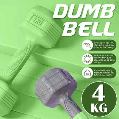 (Q314) BG -Một cặp Tạ tay 4KG 4 màu cao cấp thép đặc bọc cao su nhám thái lan tập Gym