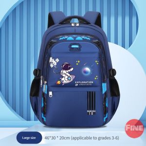 Fashion boy astronaut backpack elementary school backpack Waterproof spine protection schoolbag Breathable and comfortable backpack Double shoulder straps for pressure reducing lightweight student backpack Cool boy backpack