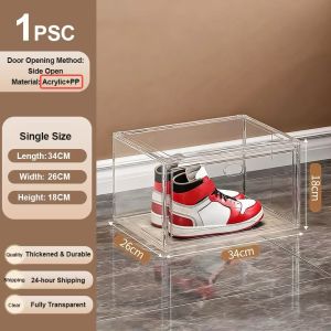 Cologer Acrylic Shoe Box Stackable Magnetic Shoe Rack transparent storage organizer#XH002#XH015