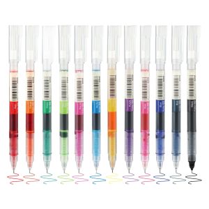 12Pcs Mixed Colors Liquid Ink Rollerball Pens 0.5mm Extra Fine Point RollerBall Pen for Students