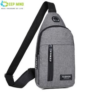 DM Men Classy Fashion Premium Canvas Large Capacity Multi Pocket Casual Travel Outing Sling Bag Crossbody Bag Shoulder Chest Bag Handbag