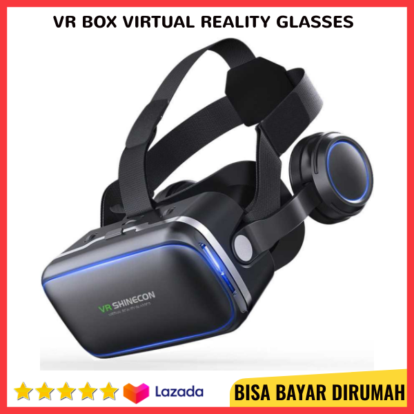 BISA COD VR Box Virtual Reality Glasses dengan Headphone