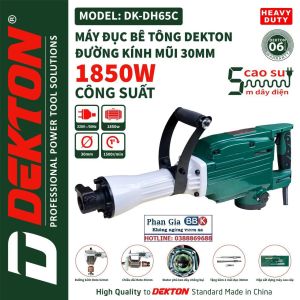 Máy đục bê tông DEKTON 30 ly DK-65c (30mm-1850w) Tặng 2 mũi đục 2022 New 100% siêu khoẻ