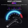 BlueWow Bluetooth 5.0 Headset with Microphone Wireless Bluetooth Earpiece Earbuds Earhook Headphones with Mic for Drivers Driving Office Business Talking Compatible with iOS Android YYK-520. 