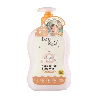 Bzu Bzu Head-To-Toe Baby Wash Oat Milk 600ml