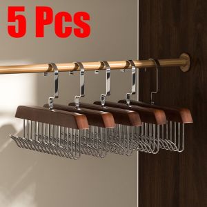 (Manila Stock)8 Hooks Non-Slip Solid Wood Hanger Space Saving Woman Bra And Belt Tie Hanger