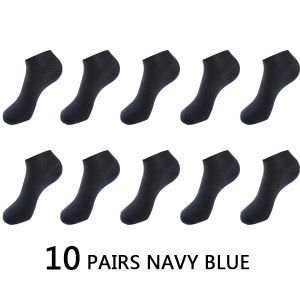 10Pairs/lot Bamboo Fiber Men Socks Large Size Short Ankle Business Black Male Meias Socks Breathable Men Plue Size EU38-482026